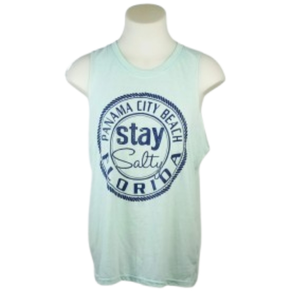 Exist Mint Green Panama City Beach Stay Salty Tank Top Sz XL